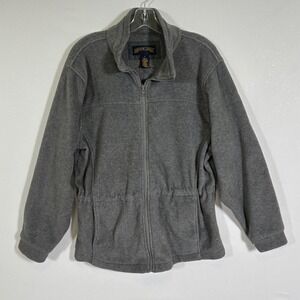 Shaver Lake Mens Gray Full Zip Fleece Jacket Stand Collar Size Medium